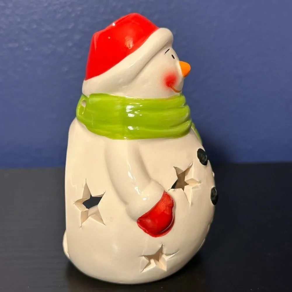 Snowman Tealight Candle Holder Holiday Decoration Christmas